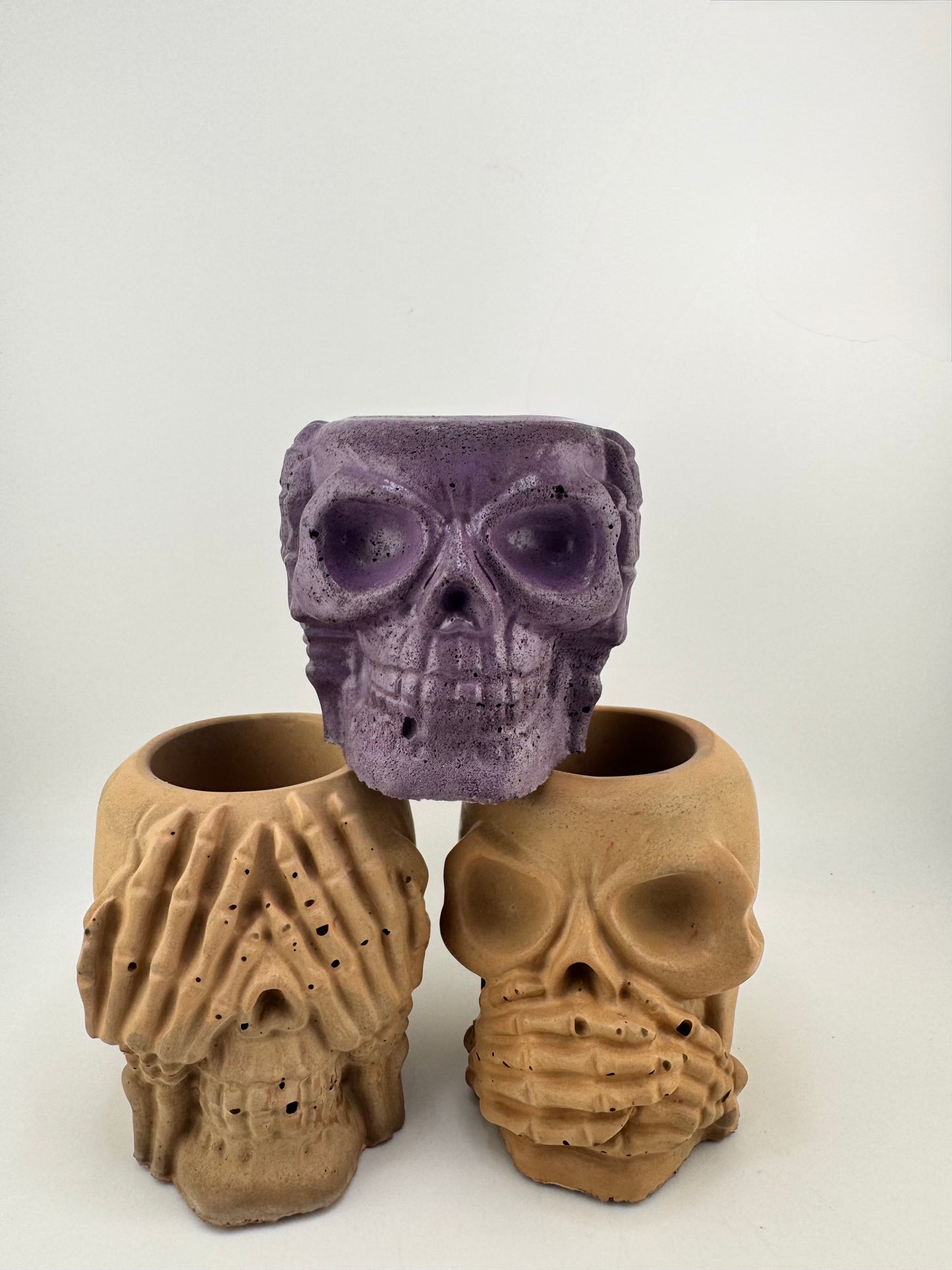 2” Mini Skull Set “speak no, hear no, see no”