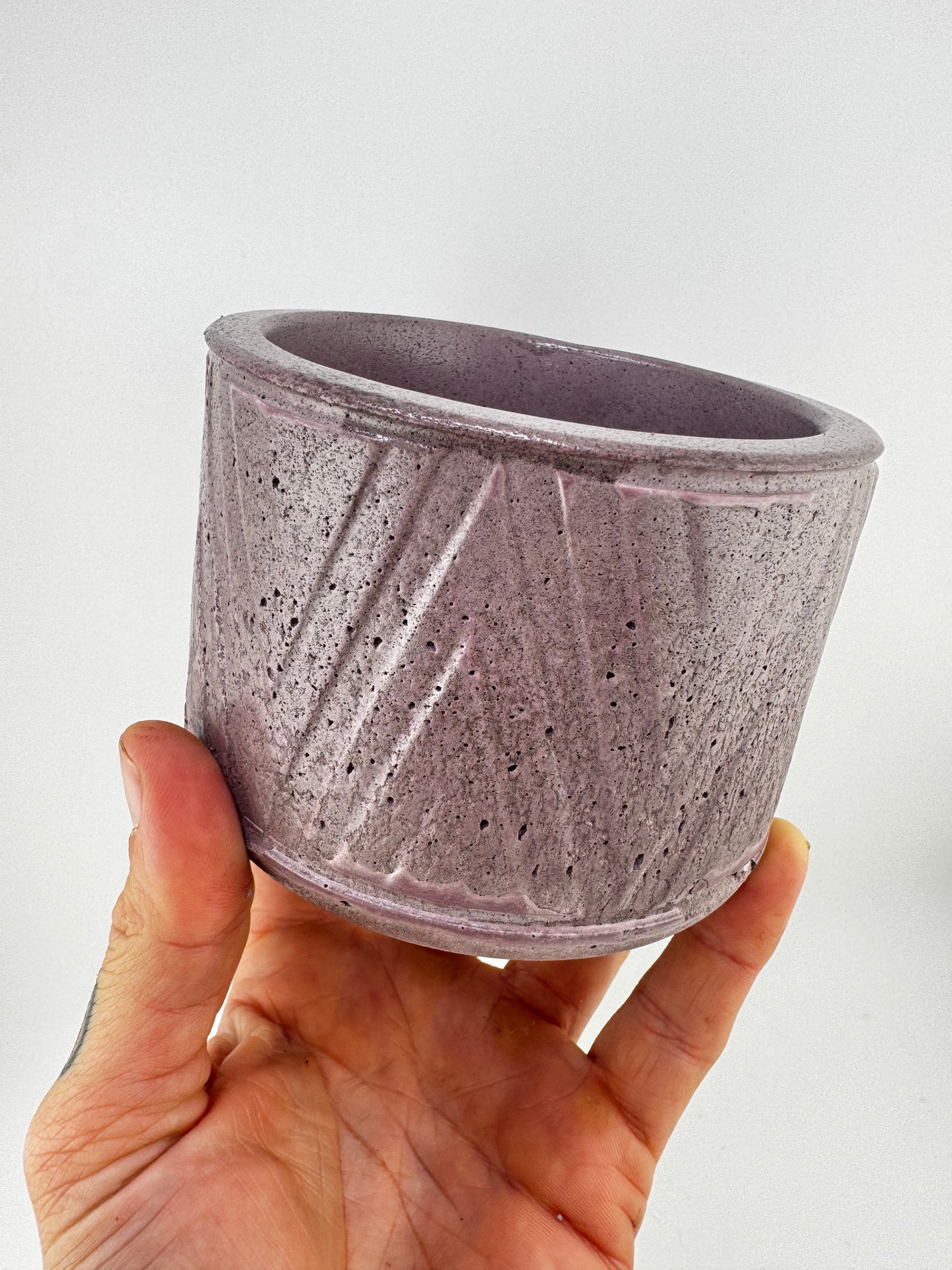 Geometric Striped Pot