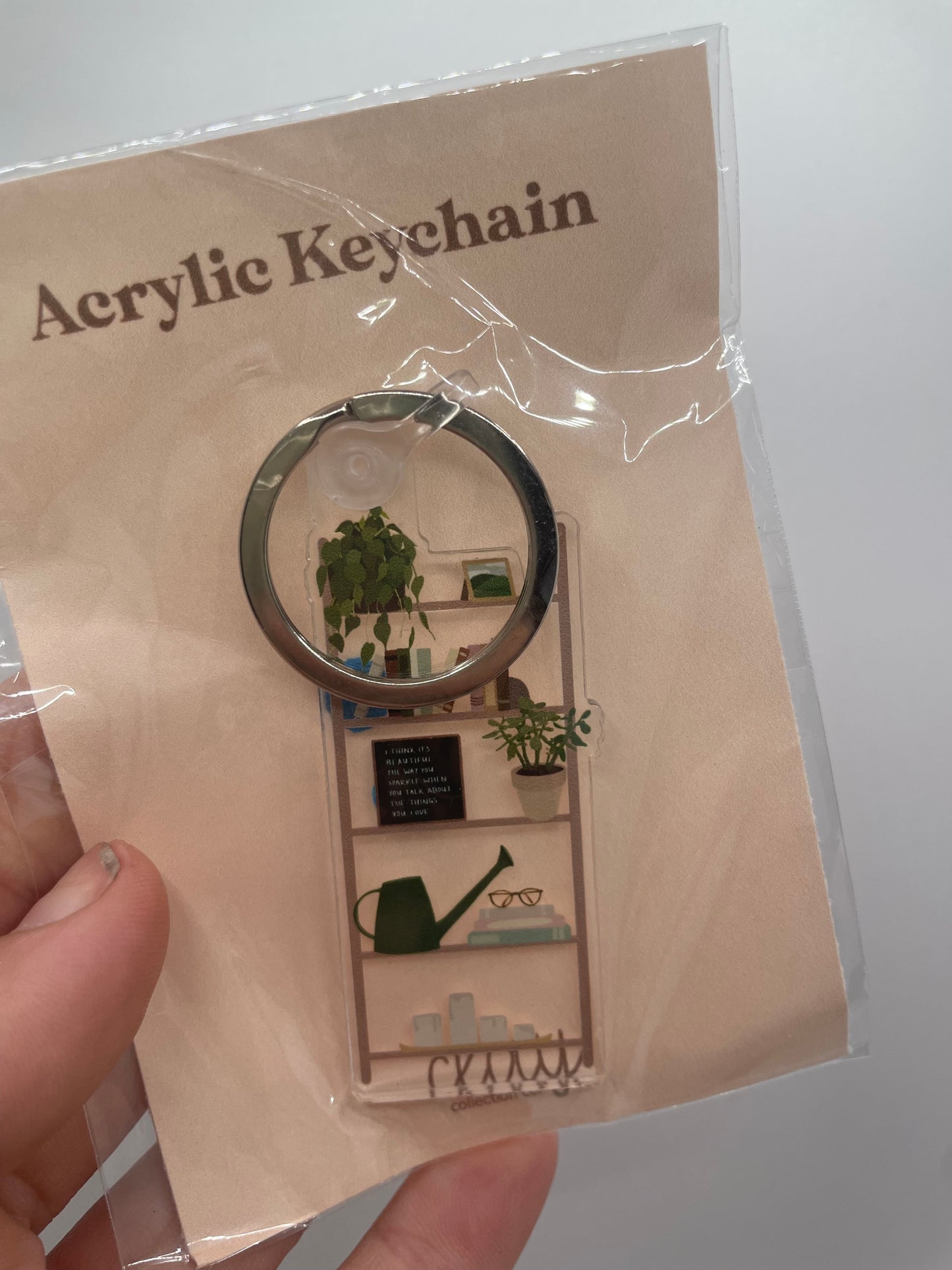 Plant bookshelf acrylic keychain