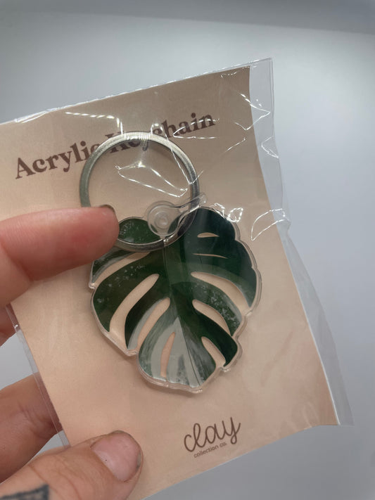 Variegated Monstera Acrylic Keychain