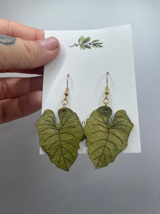 Maple Leaf Wooden Earrings