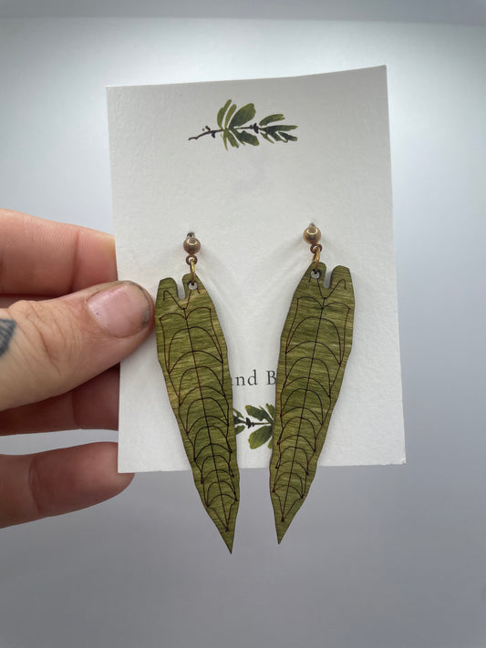 Anthurium Queen Wooden Earrings