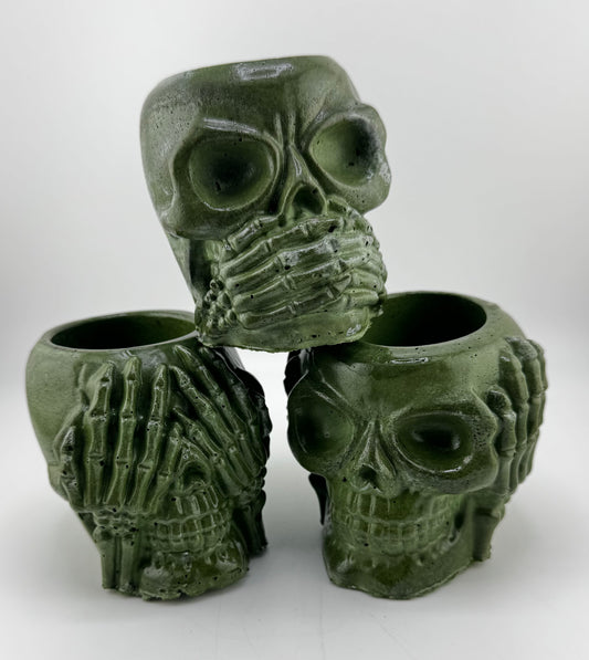2” Mini Skull Set “speak no, hear no, see no”