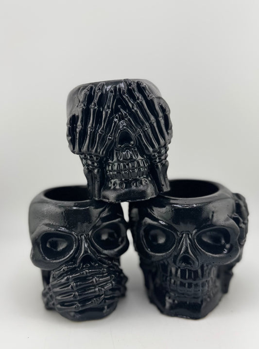 2” Mini Skull Set “speak no, hear no, see no”
