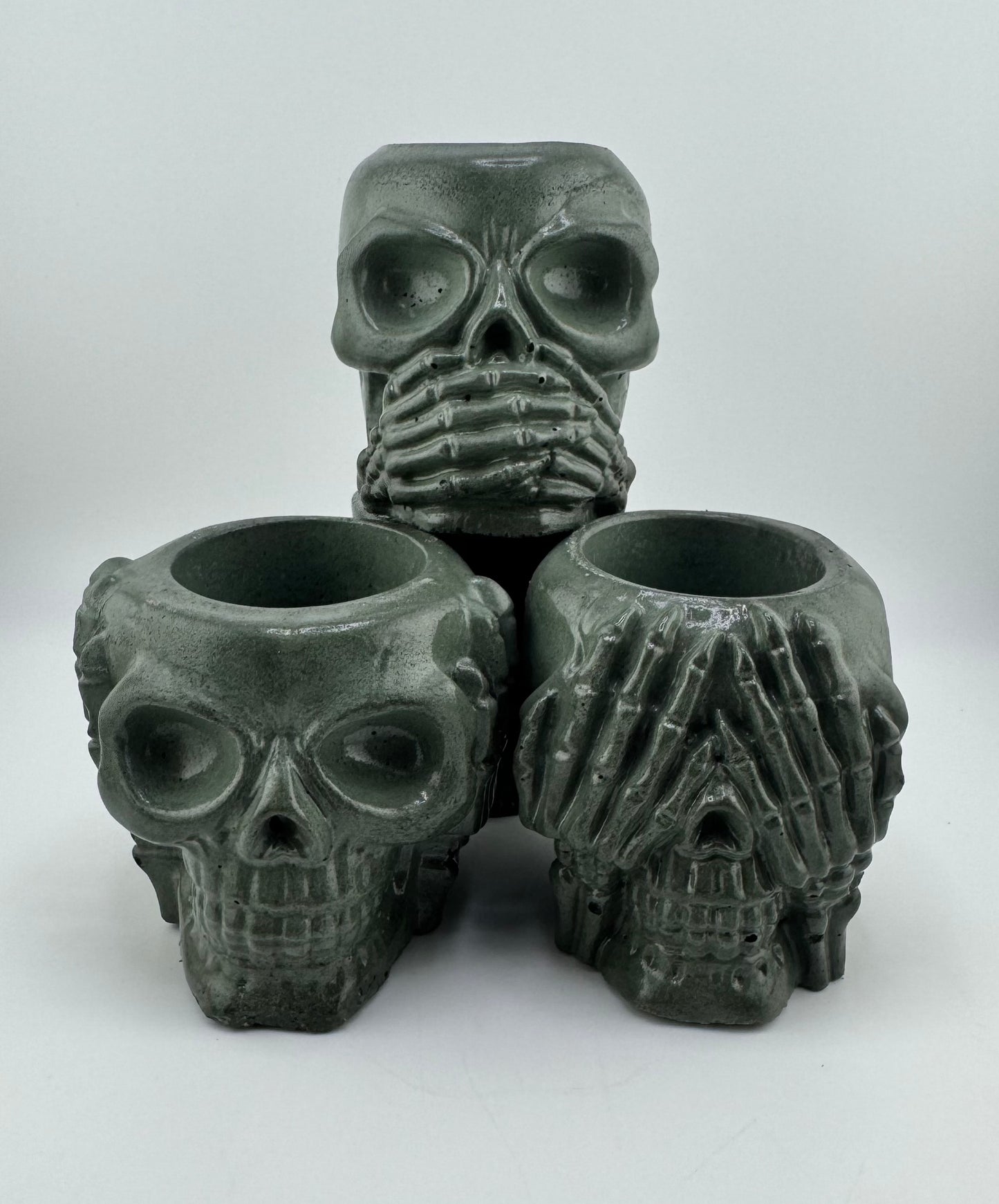 2” Mini Skull Set “speak no, hear no, see no”