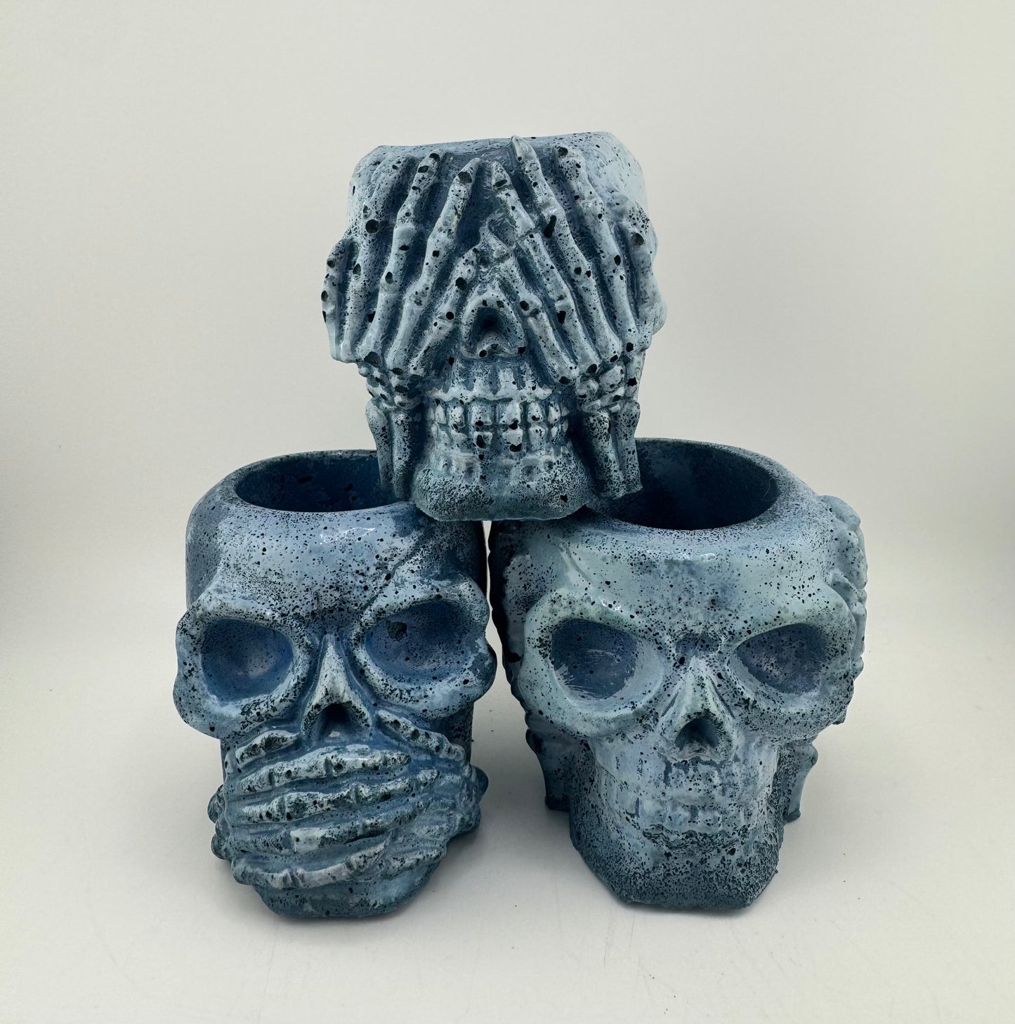 2” Mini Skull Set “speak no, hear no, see no”