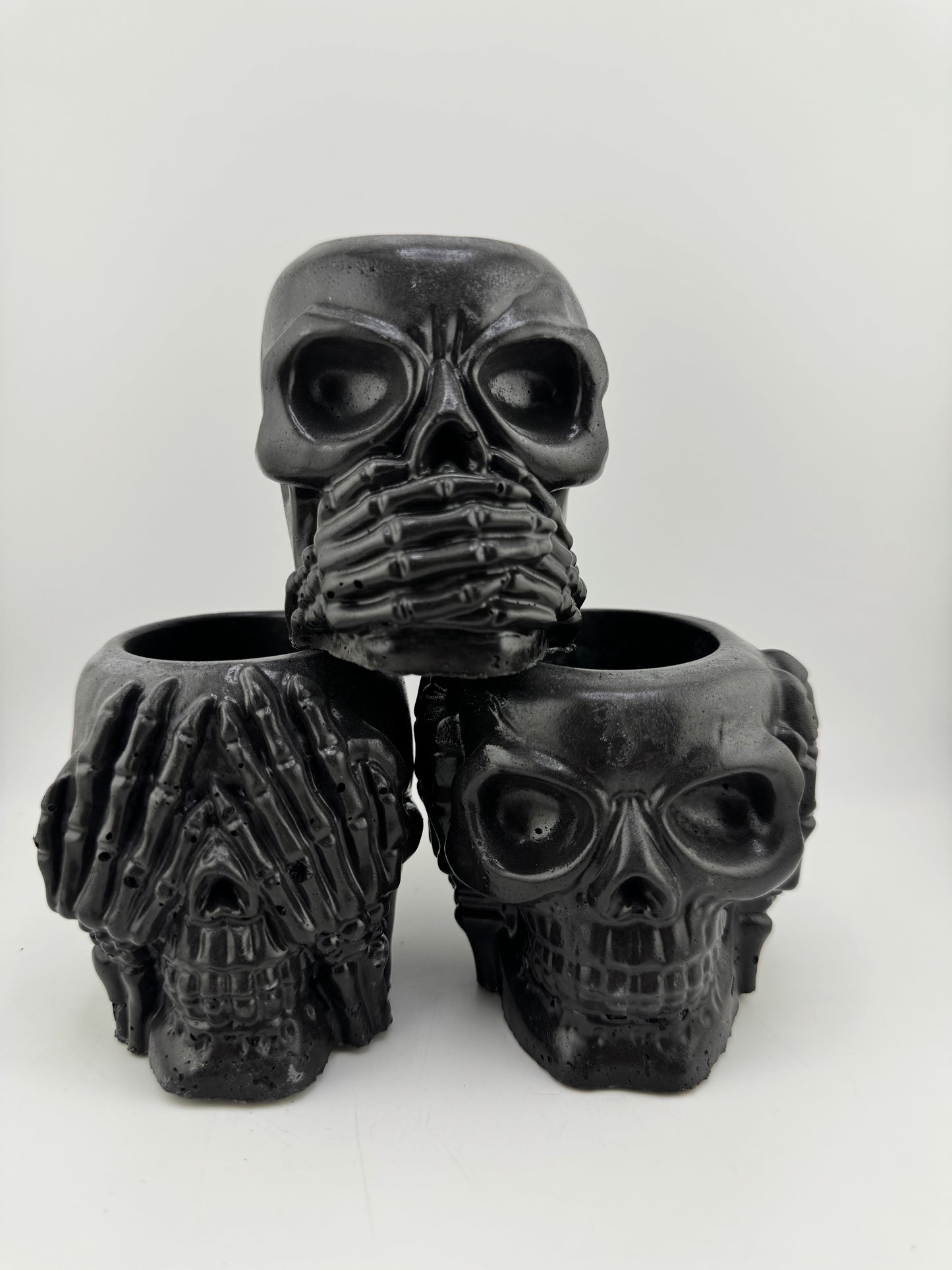 2” Mini Skull Set “speak no, hear no, see no”