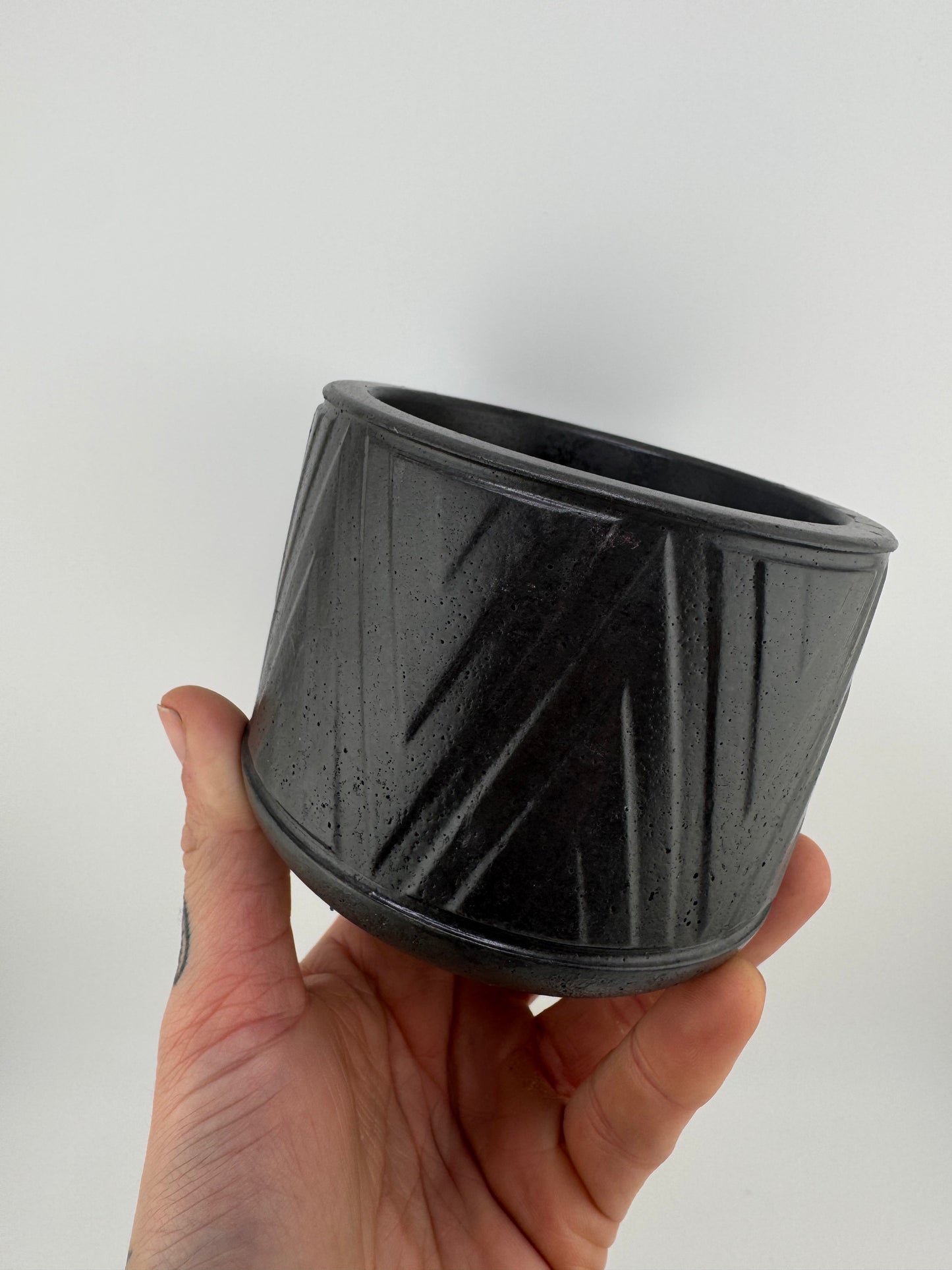 Geometric Striped Pot