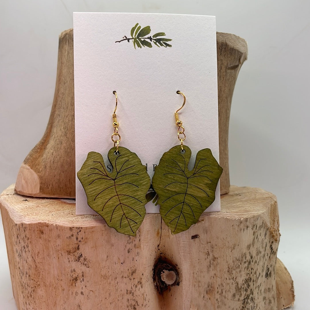 Maple Leaf Wooden Earrings