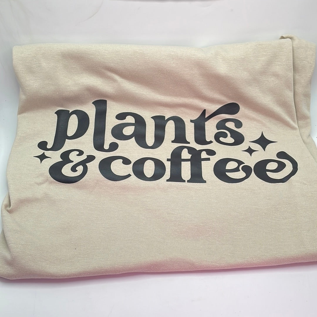 ‘Plants & Coffee’ short sleeved T-shirt